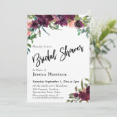 水彩フラワーズブライダルシャワータイポグラフィ 招待状 (スタンド正面)