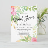水彩フラワーズブライダルシャワータイポグラフィ 招待状 (スタンド正面)