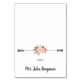 水彩フラワーズボヘミ結婚アン座席表 テーブルナンバー