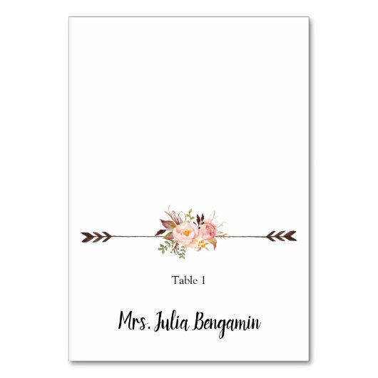 水彩フラワーズボヘミ結婚アン座席表 テーブルナンバー (正面)