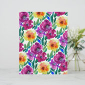 水彩フラワーズマルーンイエロースクラップブック紙 (スタンド正面)