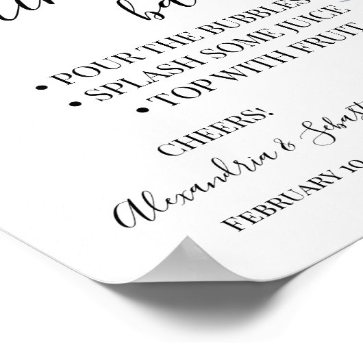 水彩フラワーズミモサバーブライダルシャワー標識 ポスター (角)