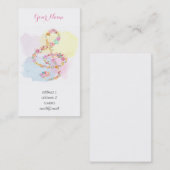 水彩フラワーズミュージックトレブルクレフ、 音符記号 名刺 (正面/裏面)