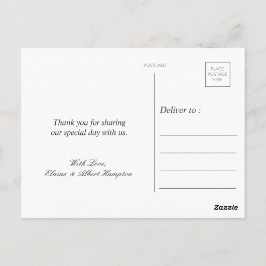 水彩フラワーズメイソンジャーありがとうはがき ポストカード (裏面)