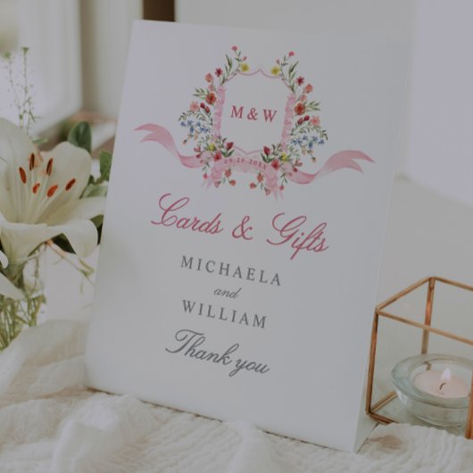 水彩フラワーズリージェンシーウェディングカード&ギフト 台座サイン