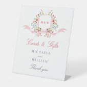水彩フラワーズリージェンシーウェディングカード&ギフト 台座サイン (正面)