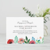 水彩フラワーズ婚約パーティ招待状 招待状 (スタンド正面)