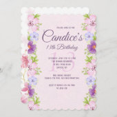 水彩フラワーズ招待状 招待状 (正面/裏面)