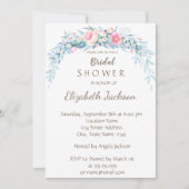 水彩フラワーズ水玉模様ブライダルシャワー 招待状 (正面)