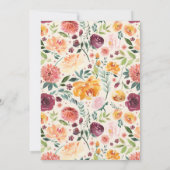 水彩フラワーズ航海のブライダルシャワー 招待状 (裏面)