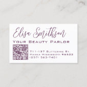 水彩フラワーダリア追加QRコードガーリー美しい 名刺 (裏面)