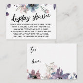 水彩フラワーディスプレイブライダルシャワー エンクロージャーカード (正面/裏面)