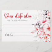 水彩フラワーデート夜のアイディア。日付jar 便箋 (正面)