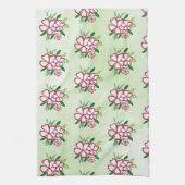 水彩フラワーパターン キッチンタオル (縦)