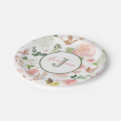 水彩フラワーパターン ペーパープレート (アングル)