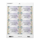 水彩フラワーパープルピンク出荷ラベル ラベル (フルシート)