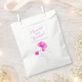 水彩フラワーピンク灰色結婚式の引き出物バッグ フェイバーバッグ (クリップ留めされた状態)