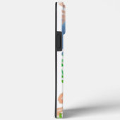 水彩フラワーピーチブルーモノグラムデザイン Case-Mate iPhoneケース (裏面 / 右)