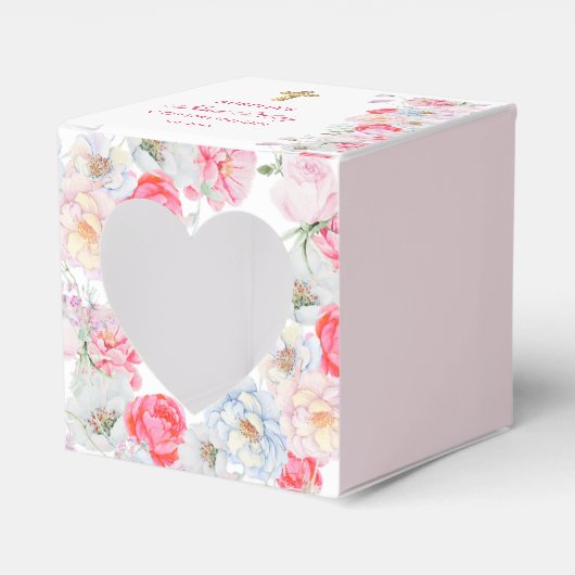 水彩フラワーファースト聖体ハート フェイバーボックス (正面サイド)
