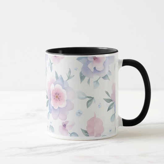 水彩フラワーフラワー コーヒーマグ マグカップ (右)