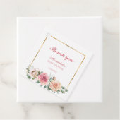 水彩フラワーフレーム付きベビーシャワーありがとう フェイバータグ (インサイチュ)