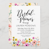 水彩フラワーブライダルシャワー招待 招待状 (正面/裏面)