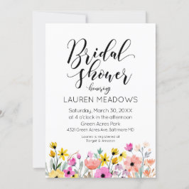 水彩フラワーブライダルシャワー招待 招待状
