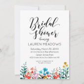 水彩フラワーブライダルシャワー招待 招待状 (正面)