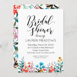 水彩フラワーブライダルシャワー招待 招待状