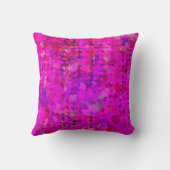 水彩フラワーブーケオンピンク金ゴールドグリッター クッション (裏面)