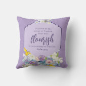 水彩フラワーブーケ聖なる書物、 経典両面 クッション (裏面)