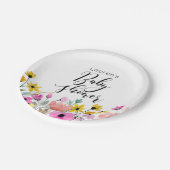水彩フラワーベビーシャワー紙プレート ペーパープレート (アングル)