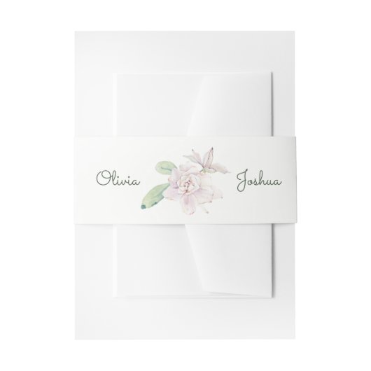 水彩フラワーベリーバンド 招待状ベリーバンド (正面例)