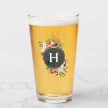 水彩フラワーベリーフローラモノグラムクリスマス