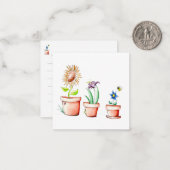 水彩フラワーポットノートカード ノートカード (正面/裏面インサイチュ)