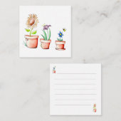 水彩フラワーポットノートカード ノートカード (正面/裏面)