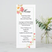 水彩フラワーメニューカード メニュー (スタンド正面)