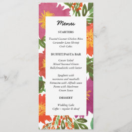 水彩フラワーメニューカード メニュー