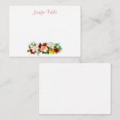 水彩フラワー手書き文字テンプレート ノートカード (正面/裏面)