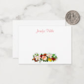 水彩フラワー手書き文字テンプレート ノートカード (正面/裏面インサイチュ)