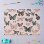 水彩フラワー ピンクの蝶 薄葉紙 (クラフト)