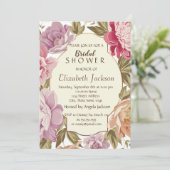 水彩フラワー、フレーム、グリッターブライダルシャワー 招待状 (スタンド正面)