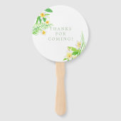 水彩フランギパニ結婚ズ結婚式の引き出物 ハンドファン (裏面)