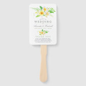 水彩フランギパニ結婚ズ結婚式 プログラム ハンドファン (正面)