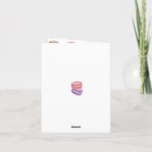 水彩フランスのマカロンあなたは誕生日 カード (裏面)