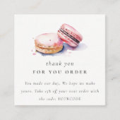 水彩フランスのマカロンベーカリーお願い スクエア名刺 (正面)