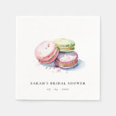 水彩フランスのマカロンベーカリーブライダルシャワー スタンダードカクテルナプキン (正面)