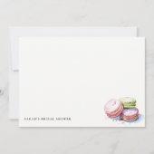 水彩フランスのマカロンベーカリーブライダルシャワー ノートカード (正面)