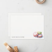 水彩フランスのマカロンベーカリーブライダルシャワー ノートカード (正面/裏面インサイチュ)