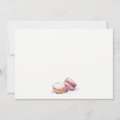 水彩フランスのマカロンベーカリーブライダルシャワー ノートカード (裏面)